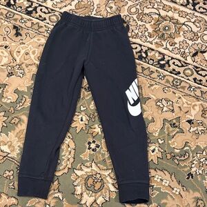 Nike Kids Black Sweatpants with White Logo